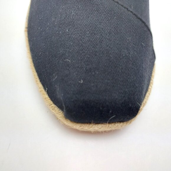 Toms Men's Classic University Navy Stripe Canvas Flat Slip on - Picture 6 of 10